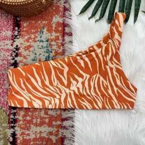 Skatie Orange and White Bikini Swimwear